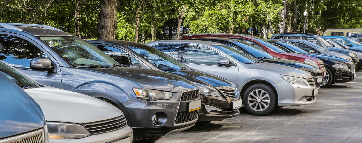 Cars parked in a lot